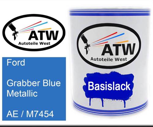 Ford, Grabber Blue Metallic, AE / M7454: 1L Lackdose, von ATW Autoteile West.